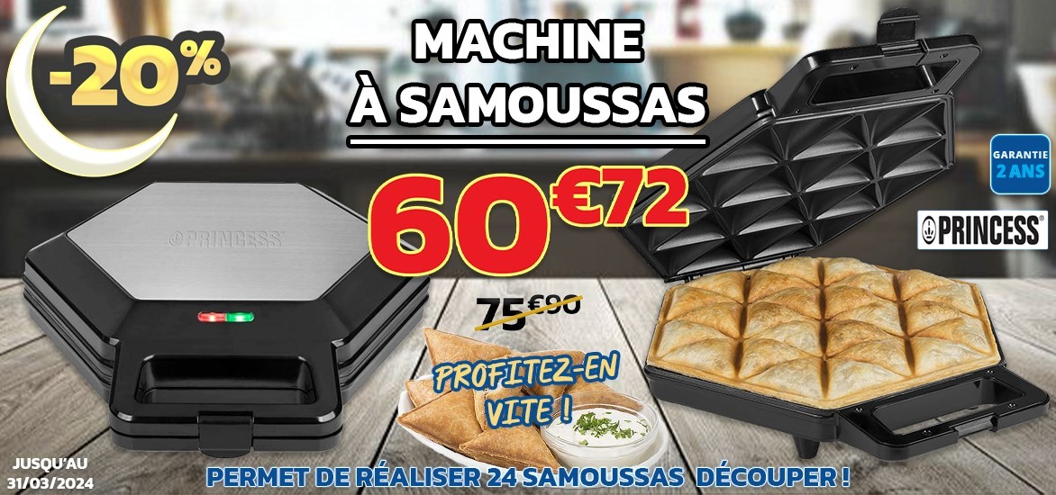Machine à Samoussas 24 pièces PRINCESS 123001 Noir, Inox 1200W